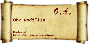Ohr Amélia névjegykártya